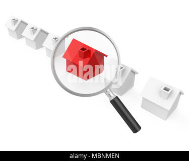 Chambre avec loupe (Maison isolée) Concept de chasse Banque D'Images