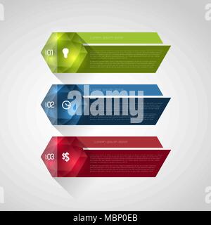 Infographic template des bannières avec des cristaux, des mesures d'option Illustration de Vecteur