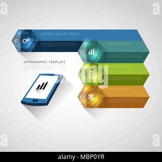 Infographic template des bannières avec des cristaux, des mesures d'option Illustration de Vecteur