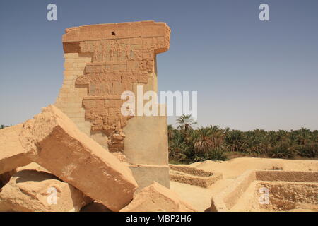 Ruines de l'Ancien Temple d'Ammon dans l'oasis de Siwa Banque D'Images