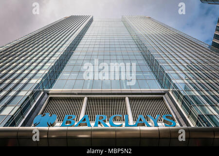 Barclays Bank, Churchill Place, Canary Wharf, London, E1, UK Banque D'Images