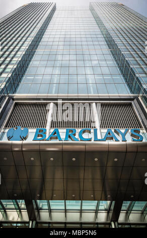 Barclays Bank, Churchill Place, Canary Wharf, London, E1, UK Banque D'Images
