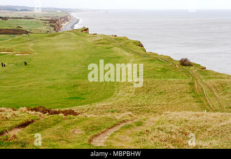 Une vue de la côte de Norfolk à l'ouest de la colline Skelding, sur la côte nord du comté de Norfolk à Sheringham, Norfolk, Angleterre, Royaume-Uni, Europe. Banque D'Images