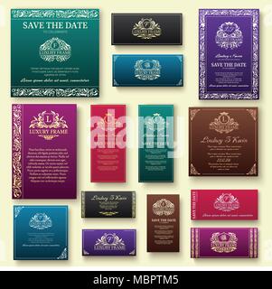 Jeu de bateau flyer pages réglé avec logo illustration ornement concept. Vintage art traditionnel, l'Islam, arabe, indienne, éléments. Vector retro décoratifs carte de vœux ou invitation Illustration de Vecteur