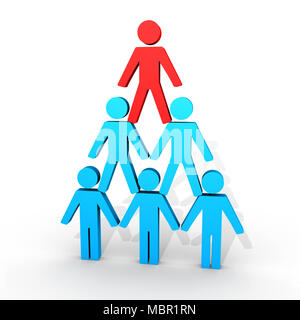 3d human figures forment une pyramide humaine Banque D'Images