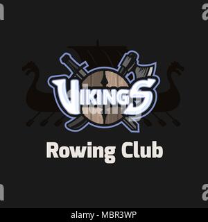 Logo sport Vikings, vector emblème de Rowing Club Illustration de Vecteur