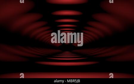 Le rendu 3D d'une route futuriste avec des lumières Banque D'Images