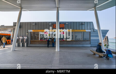 Billetterie ACTV à Lido pour le bateau-bus Banque D'Images