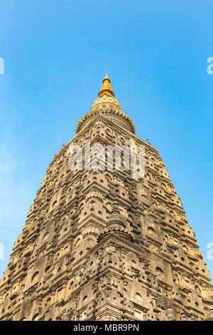 Temple de la Mahabodhi, Bodhgaya, Bihar, Inde Banque D'Images