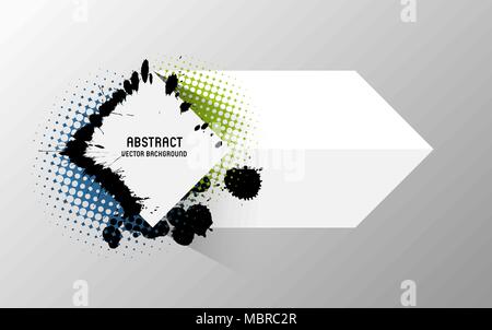 Abstract vector bannière avec effet de demi-teintes et les éclaboussures Illustration de Vecteur