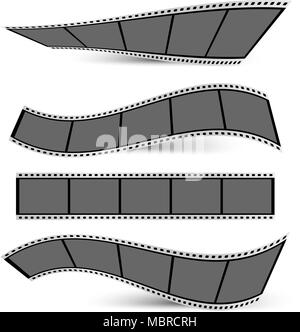 Collection de bandes films avec ombres sur un fond blanc Illustration de Vecteur