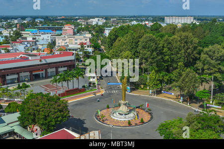 Long Xuyen, Vietnam - Sep 1, 2017. Vue aérienne de Long Xuyen, Vietnam. Long Xuyen est la ville de province et capitale de la province de An Giang, dans la Banque D'Images