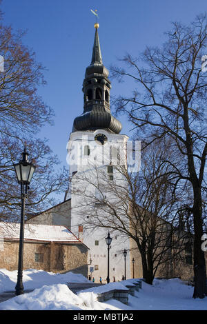 Toomkirik (aka cathédrale St Mary) de Piiskopi AED (le jardin de l'évêque (Cathédrale de Toompea Hill)), Tallinn, Estonie, au soir Banque D'Images