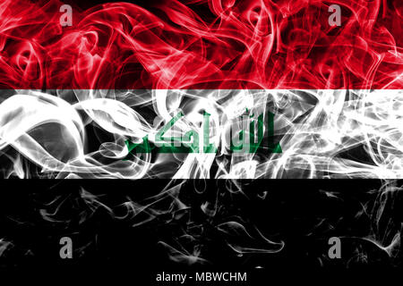 L'Iraq drapeau de fumée Banque D'Images