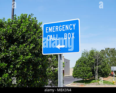 Signe fort d'appel d'urgence dans le sens d'une communication fort qui signale à l'opérateur de 911 troubles ou d'une urgence dans l'Alabama, USA. Banque D'Images