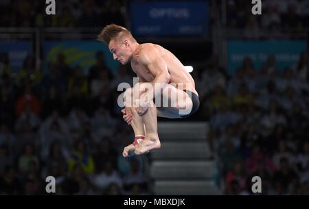 Gold Coast, Queensland, Australie. 12 avril, 2018. Rire Jack (ENG). Mens tremplin 3m final. Plongée sous-marine. XXI Jeux du Commonwealth. Centre aquatique d'Optus. Côte d'or 2018. Le Queensland. L'Australie. 12/04/2018. Credit : Sport en images/Alamy Live News Banque D'Images