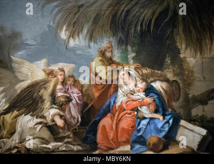 Giandomenico Tiepolo : Le repos pendant la fuite en Égypte (1752-3) Banque D'Images