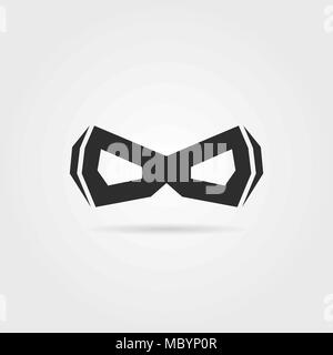 Simple noir masque de super-héros avec ombre Illustration de Vecteur