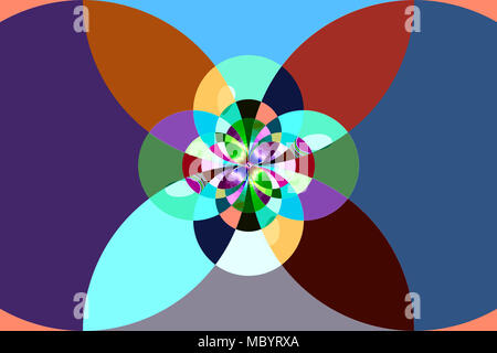 Illustration : belle photo de structures fractales sous forme de cercles et d'ovales de couleur. Banque D'Images