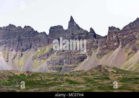 Jonasarlundur, paysage de montagnes, le nord de l'Islande Banque D'Images