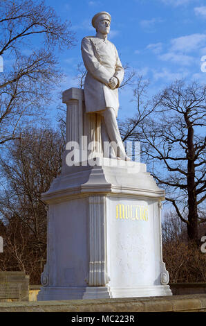 Statue en pierre de Helmuth von Moltke, l'Aîné, 1800-1891, Chef d'état-major de l'Armée prussienne, dans le Tiergarten, Berlin Banque D'Images