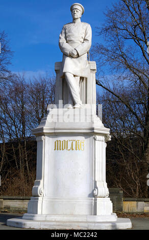 Statue en pierre de Helmuth von Moltke, l'Aîné, 1800-1891, Chef d'état-major de l'Armée prussienne, dans le Tiergarten, Berlin Banque D'Images