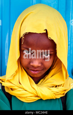 Une écolière éthiopienne, Harar, en Ethiopie Banque D'Images