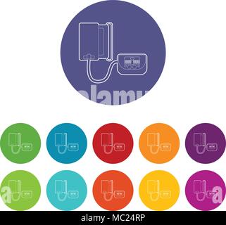 Couleur vecteur icônes Tonomètre Illustration de Vecteur