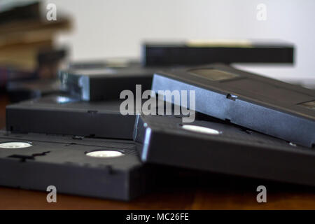 Pile de cassettes vhs Banque D'Images