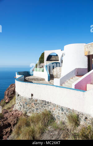 Vue sur le mirador turístico, Carretera Escénica, Baja California, Mexique Banque D'Images