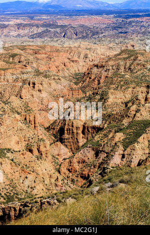 Désert de Gorafe, Los Coloraos. Bad Lands. Banque D'Images