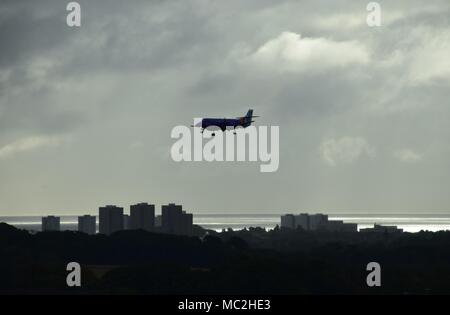 Vue sur l'aéroport d'Aberdeen et de Don Valley de Dyce Banque D'Images