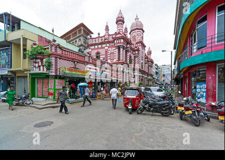 Mosquée Jami-Ul-Alfar est l'une des plus anciennes mosquées de Colombo et un site touristique populaire dans la ville. Banque D'Images