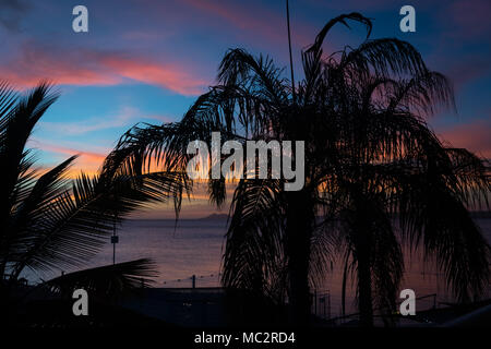 Coucher du soleil sur l'île de Bonaire, Antilles néerlandaises Banque D'Images