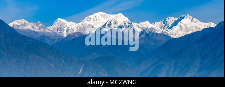 Kangchenjunga est la troisième plus haute montagne au monde, situé dans le Sikkim, Inde Banque D'Images