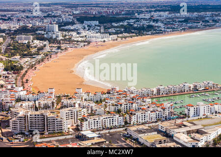 Antenne d'agadir vue panoramique à partir de la Kasbah Agadir Agadir (forteresse) au Maroc Banque D'Images