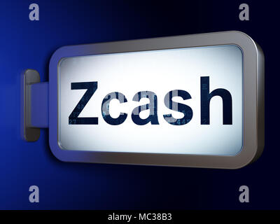 Concept Cryptocurrency : Zcash sur fond de panneaux Banque D'Images