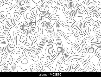 Fond de carte topographique. Géographie La mise en liberté sous condition et le chemin du terrain. La ligne du contour abstract background. Illustration de Vecteur