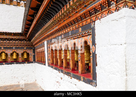 Le point de vue de la Punakha Dzong considéré comme palais de le grand bonheur à Punakha, Bhoutan Banque D'Images