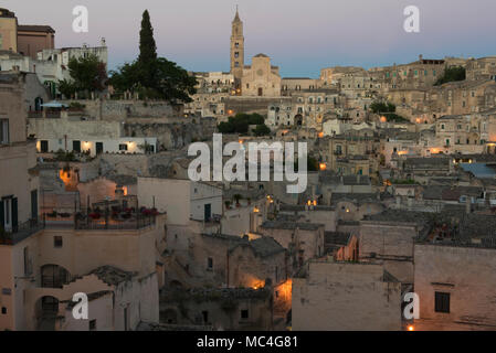 Vue panoramique de Sasso Barisano au crépuscule Banque D'Images