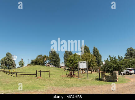 CLOCOLAN, AFRIQUE DU SUD - 12 mars 2018 : la cabane de blocage ferme près de Clocolan dans l'Est de la province de l'État libre, près de la frontière avec le Lesotho Banque D'Images