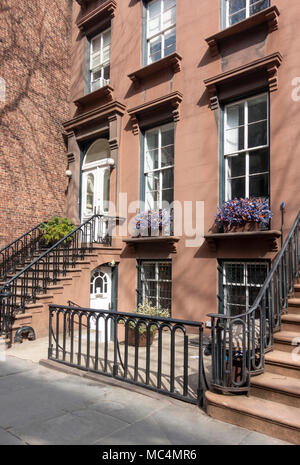 Une élégante maison brownstone dans le Brooklyn Heights, New York City Banque D'Images