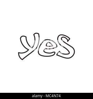 Oui, l'icône Word style contour Illustration de Vecteur