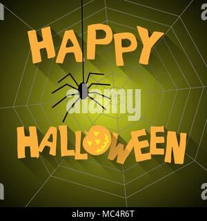 Halloween dessiné à la main avec en arrière-plan d'araignée Illustration de Vecteur