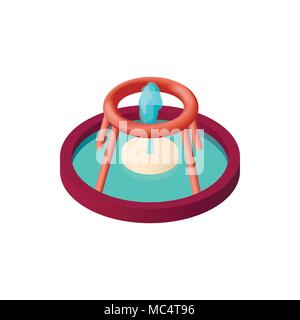 Fontaine de la richesse dans l'icône de Singapour Illustration de Vecteur