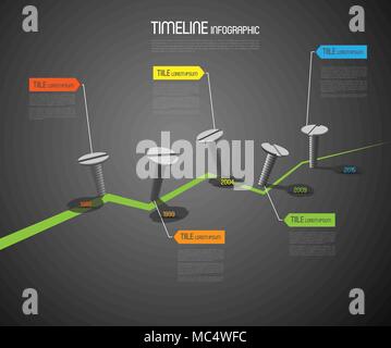 Résumé chronologie industrielle modèle infographique avec vis Illustration de Vecteur