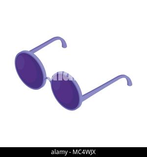 Lunettes avec lentilles rond noir style cartoon icône Illustration de Vecteur