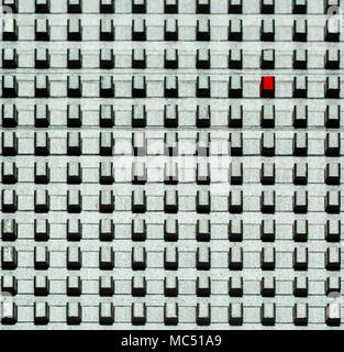 Des formes rectangulaires et symétriques, l'un rouge, l'utilisation pour le fond, la texture, le motif Banque D'Images