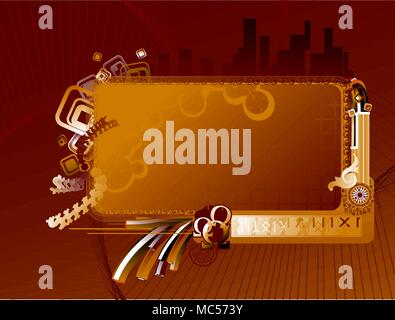 Or, la conception du châssis séparé tous les éléments, gradient utilisé Illustration de Vecteur