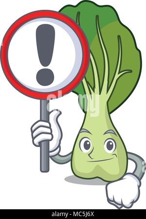 Signe avec caractère bok choy cartoon vector illustration Illustration de Vecteur